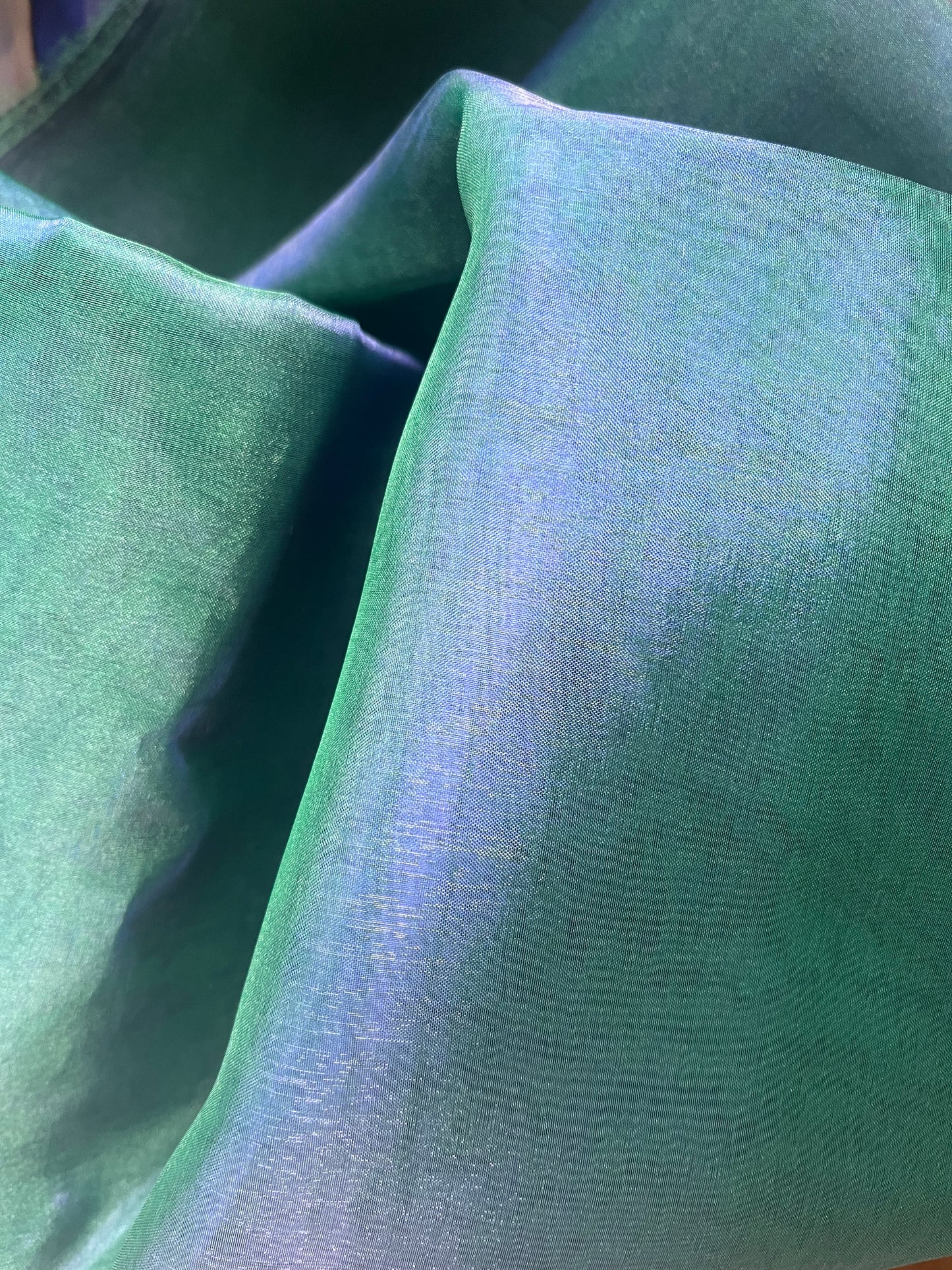 Indigo Green Two Tone Organza